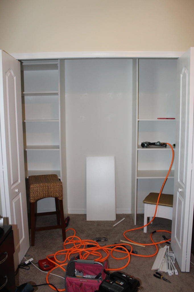 DIY Custom Office Closet - Frills and Drills