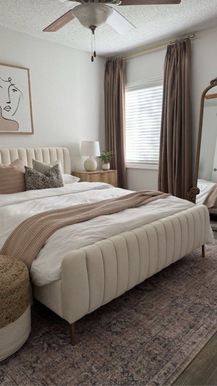 Renter Friendly Apartment Bedroom Makeover - Frills and Drills
